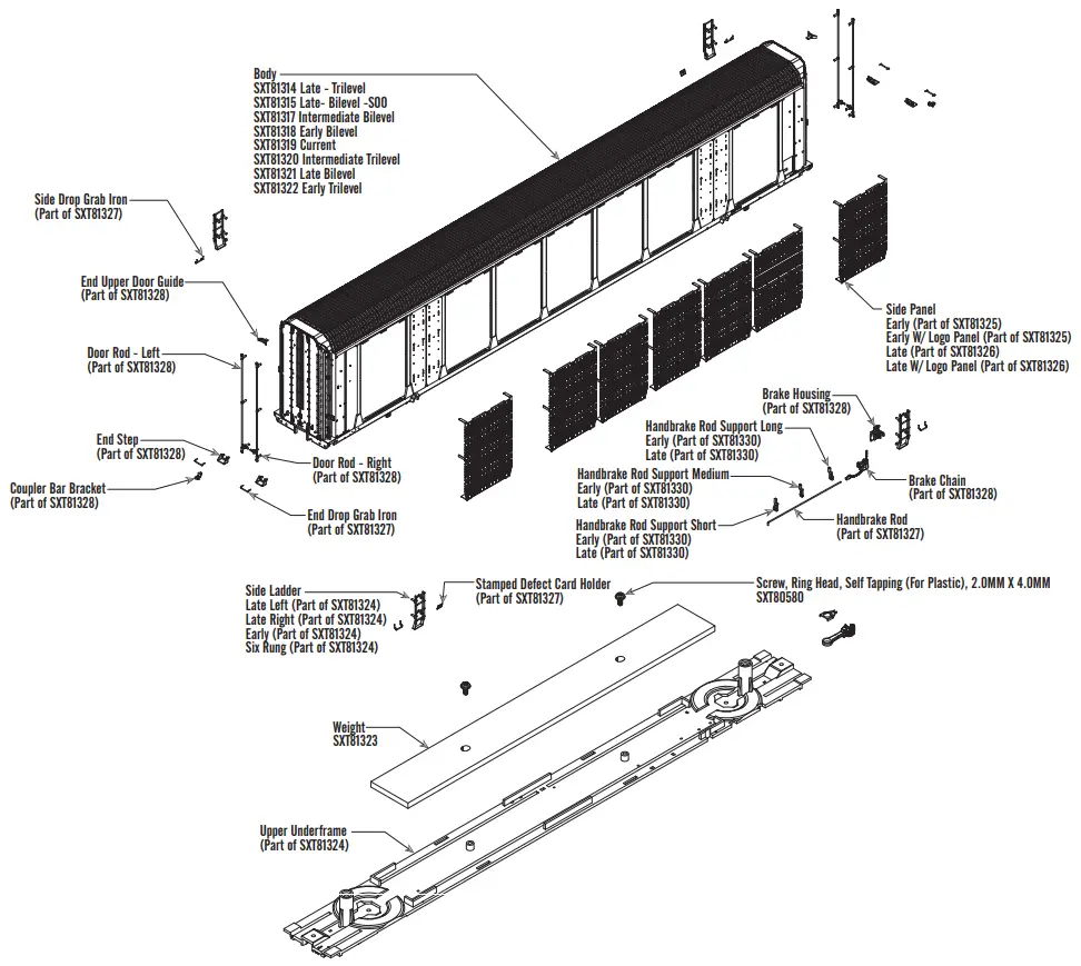 RIVET COUNTER SXT81312 Scale Gunderson Multi Max Autorack - Discription