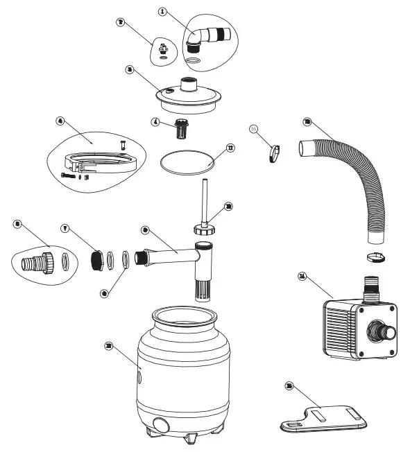 Interline Speed Clean 4000 Miganeo Filter Balls - Spare Parts (Illustration E1-L1)