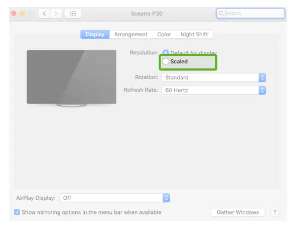 Change Display Settings to Adjust Content Size for Mac OS
