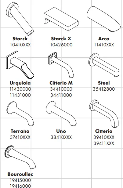 hansgrohe AXOR 34410000, 34411000 Bath Filters-FIG1