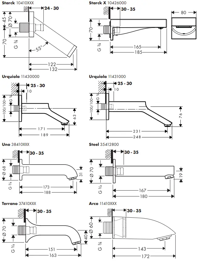 hansgrohe AXOR 34410000, 34411000 Bath Filters-FIG2