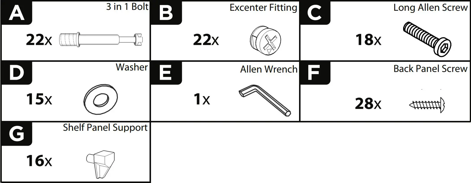 real flame 1290 Eliot Grand Electric Fireplace - Hardware Kit