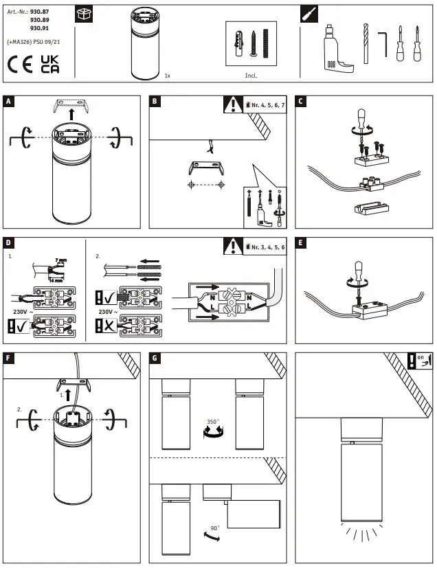 Paulmann 930.89 Round Ceiling Light Tournal - Pekcer
