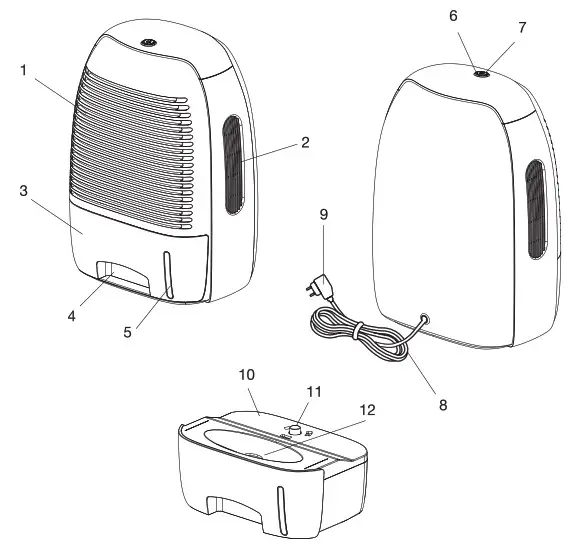 ProBreeze PB 13 1500ml 2200ft3 Dehumidifier - FIG