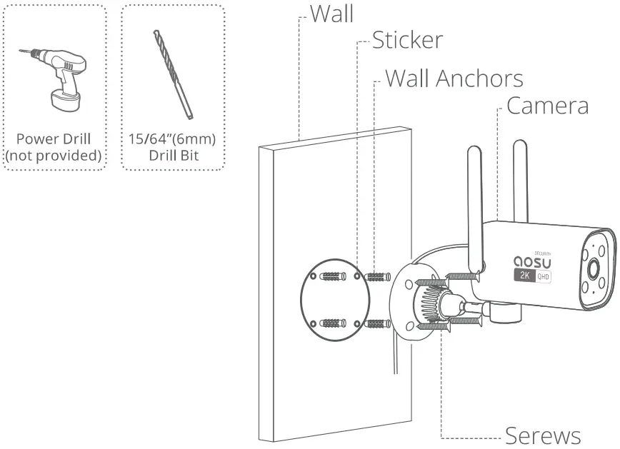AOSU 2A2VW C4L 2K Wi Fi Security Camera - required