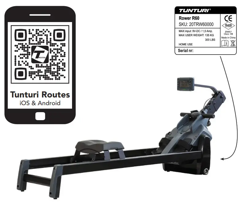 TUNTURI Performance R60 Rowing Machine