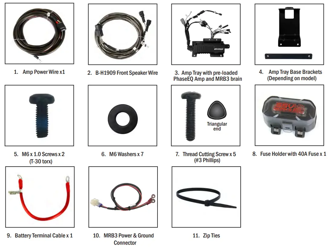 SSV WORKS RZ34 Q3K3 RZR 3 and RZR 4 Kicker 3 Speaker Audio Kit-fig1