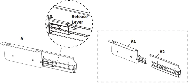 V I V O DESK-DR33-B Extra Long Under Desk Drawer C1a