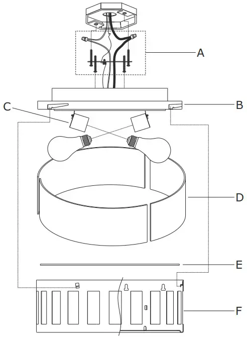 CRYSTORAMA KEN-2203-BF Kendal Three Light Ceiling Mount - fig 3