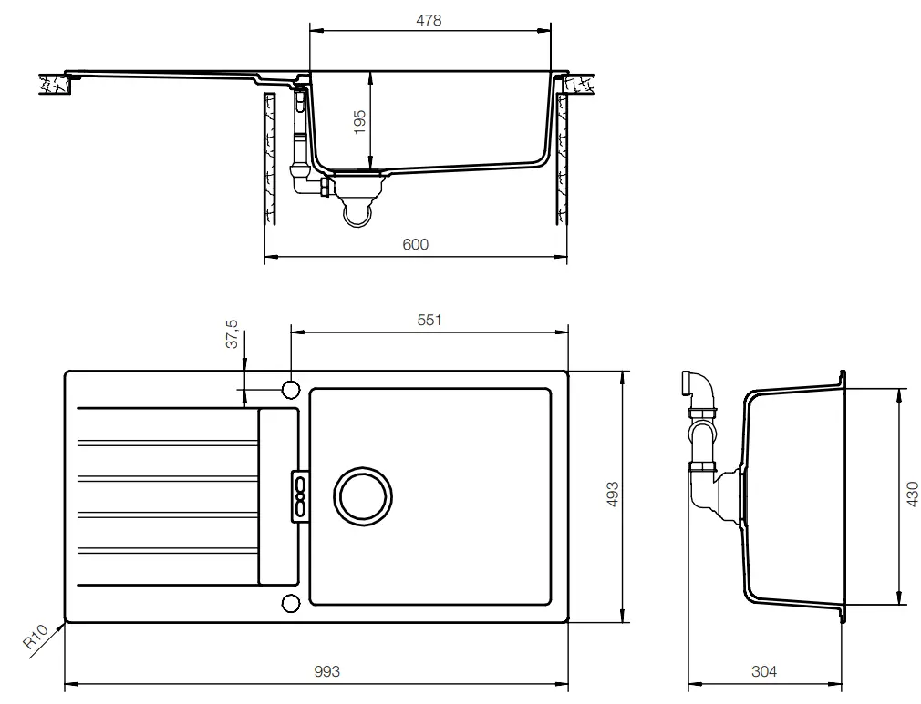 SCHOCK Cristadur Signus D100l 1 Bowl Cristadur Pure Black - fig
