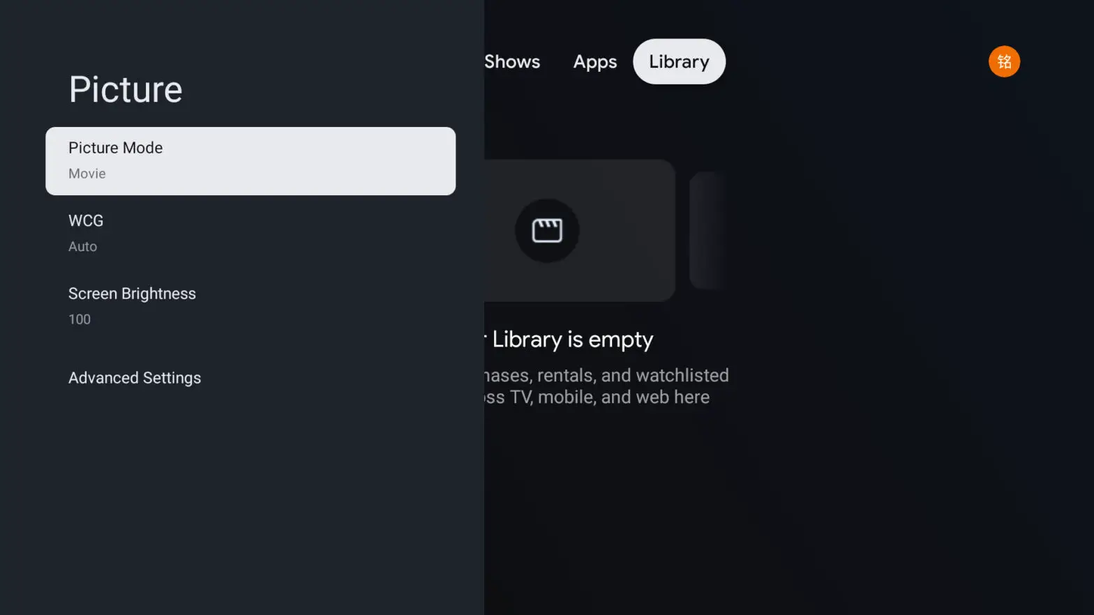EKO K550USG 55 4K Ultra HD Google TV - PICTURE MENU 1