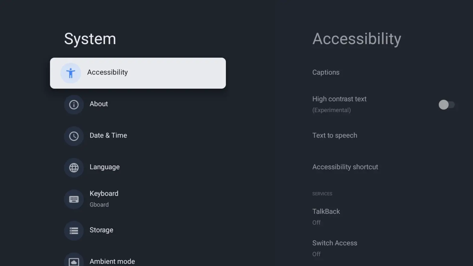 EKO K550USG 55 4K Ultra HD Google TV - SYSTEM MENU