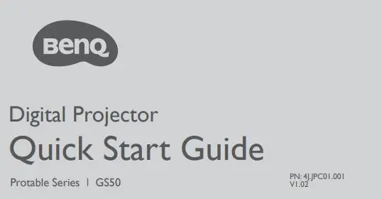 BenQ GS50 Digital Projector User Guide