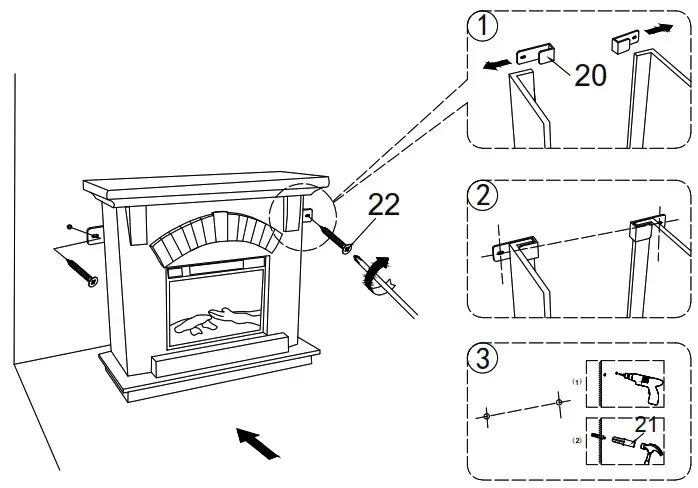 EDYO LIVING VCSFP 45 TA Freestanding Faux Stone Infrared Electric Fireplace - USE AND CARE 3