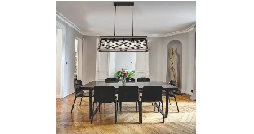 Hukoro Nf52305-92j 5-light Anchor Grey Oak Finish Kitchen Island Linear Pendant Chandelier Instruction Manual