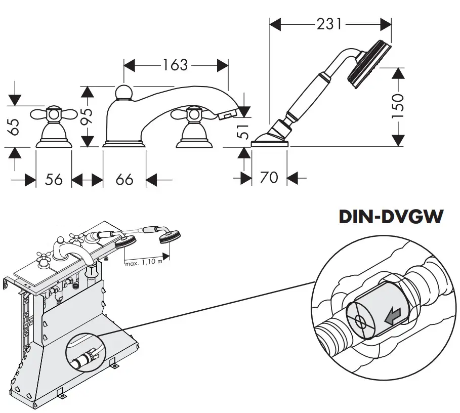 hansgrohe 17444090 Axor Carlton Bath Faucet - Figer 6