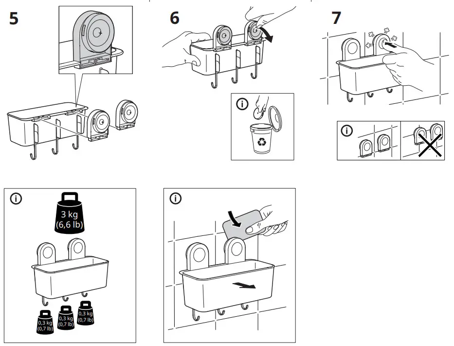 IKEA AA-2321008-2 RÅNEN Shower Basket Grey - fig 2