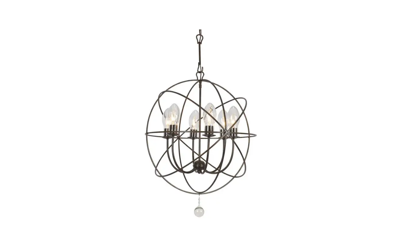 Crystorama Sol-9326-eb Solaris Six Light Outdoor Chandelier Instruction Manual