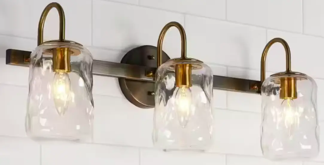 LNC A05090W3 24 in 3 Light Brushed Black and Polished Gold LED