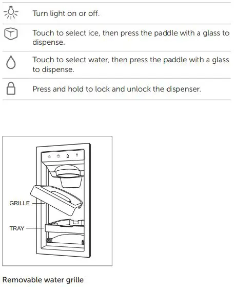 SUB-ZERO ICBCL4850S 122 CM Classic Refrigerator User Guide - EXTERNAL DISPENSER