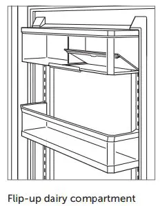 SUB-ZERO ICBCL4850S 122 CM Classic Refrigerator User Guide - FLIP-UP DAIRY COMPARTMENT
