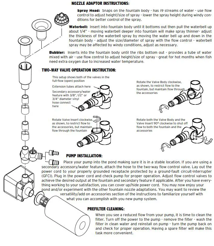 beckett 7201310 500 GPH Submersible Pond Pump Kit-FIG1