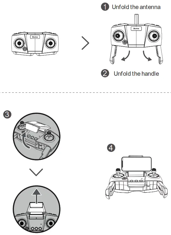 Bwine F7MINI Drones with Camera for Adults - Unfold the Transmitter