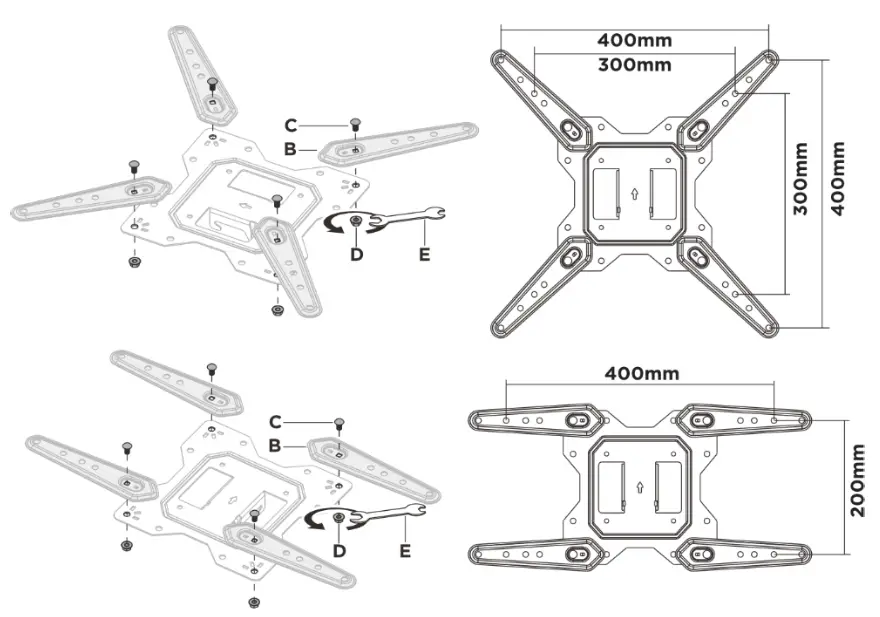 Kogan KAWLMFM55MA Tilt Extendable Full Motion Wall Mount - SECURING 2