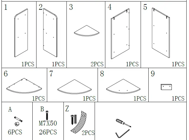 Tribesigns-F1583-P1-Charles-5-Shelf-Corner-Shelf-Bookcase-02