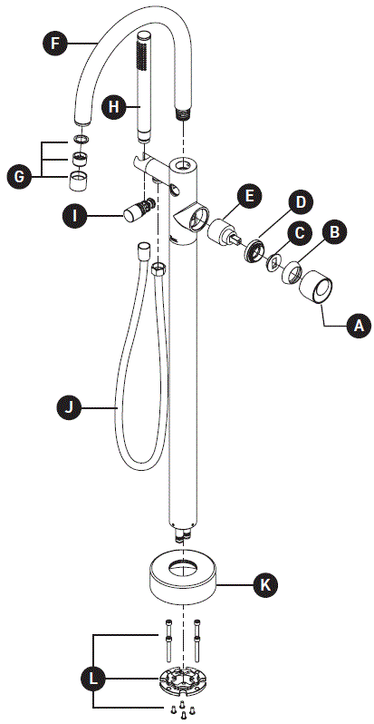 HOUSE-OF-ROHL-A4923XMSUB-Eclissi-Single-Hole-Floor-Mount-Tub-Filler-Trim-fig-1