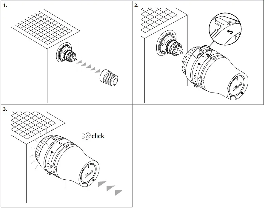 Danfoss Thermostatic Sensors Series Redia RA Click - Installation 1