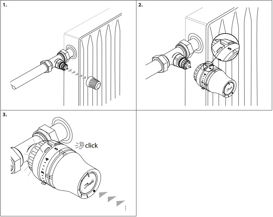 Danfoss Thermostatic Sensors Series Redia RA Click - Installation