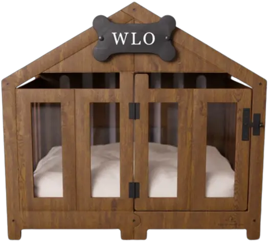 WLO Wood Gabled Modern Dog Crate
