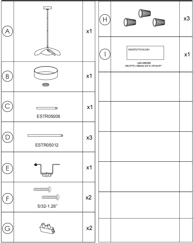 ET2 E24964 Carmen 16 Inch LED Pendant - PARTS