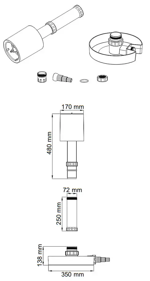 WilTec Skimmer CSP 40 Standing Pond Skimmer Leaf Collector - fig