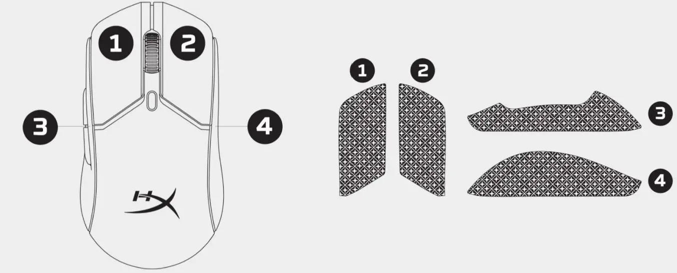 HYPERX 926640 Pulsefire Haste 2 Gaming Mouse Wireless - Grip Tape