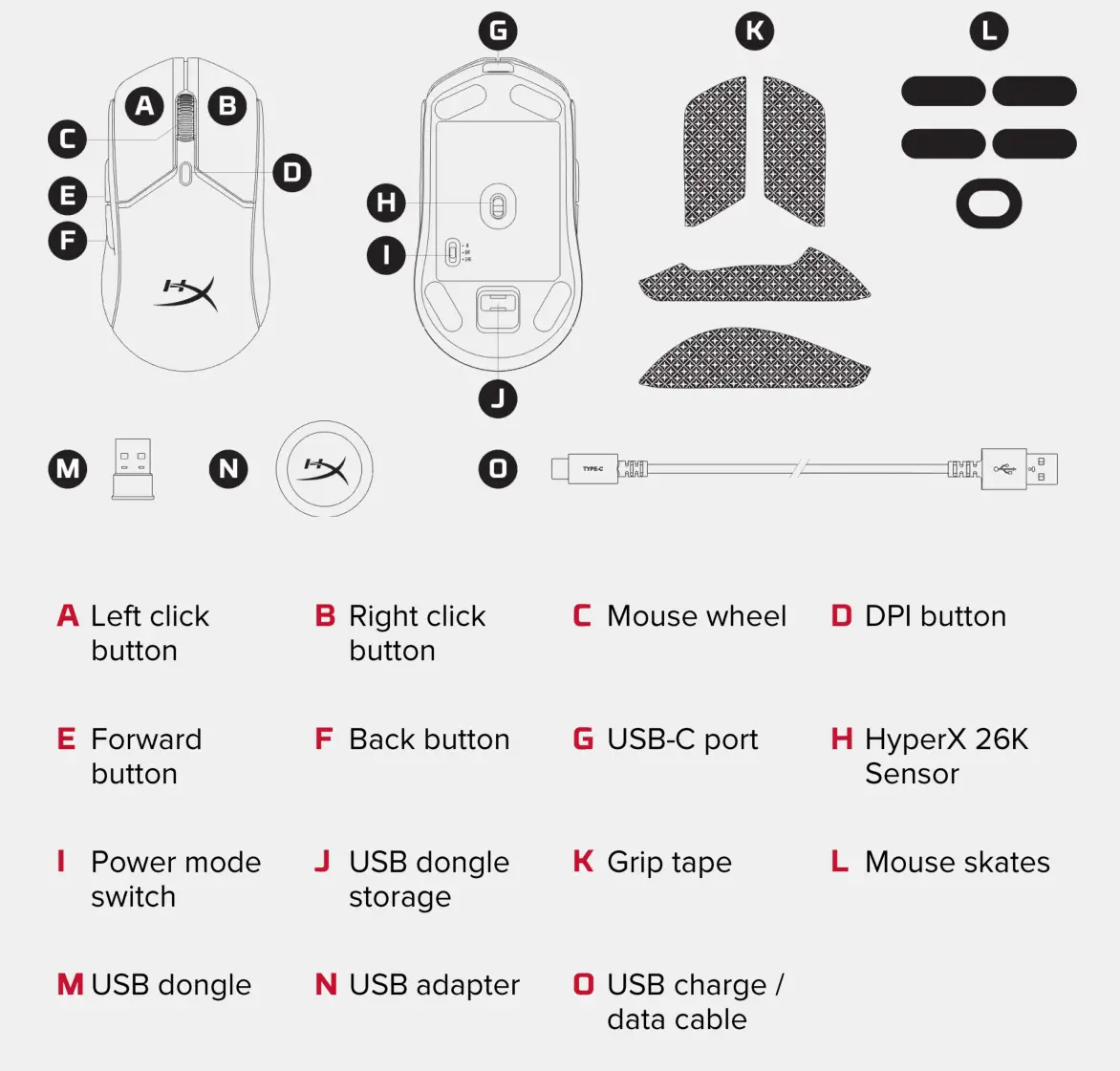 HYPERX 926640 Pulsefire Haste 2 Gaming Mouse Wireless - overview