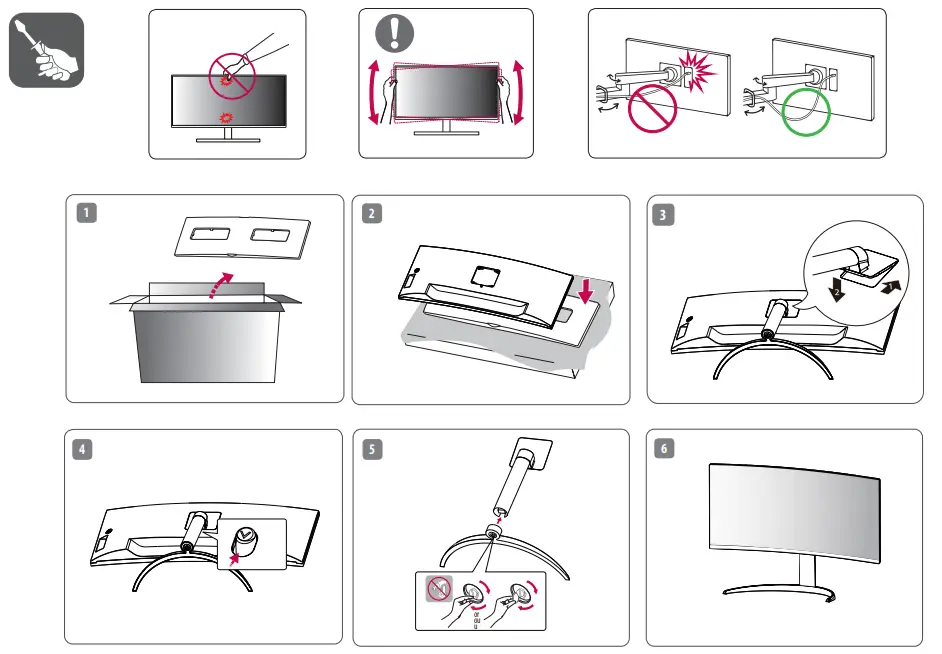 LG 34WQ60C 34 Inch Curved UltraWide QHD IPS HDR 10 Monitor - Figure 1