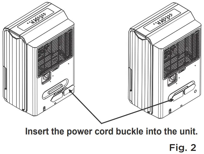 Midea MDP Dehumidifier - power cord buckle