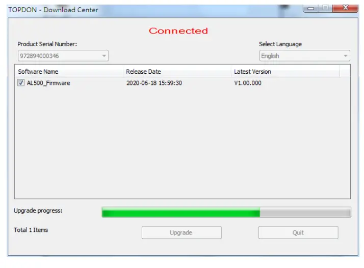 TOPDON Setup Interface