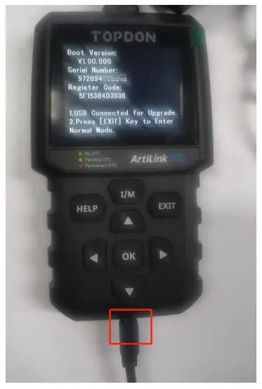 TOPDON Setup Interface