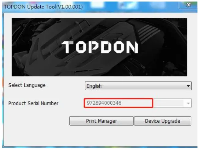 TOPDON Setup Interface