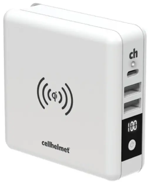 cellhelmet CHQi-ALL 8K mAh Power Bank and Qi Wireless Charger Type C and Type A Outputs -
