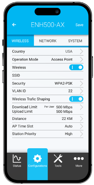 EnGenius ENH500-AX Outdoor Access Point or Client Bridge - EnWiFi App