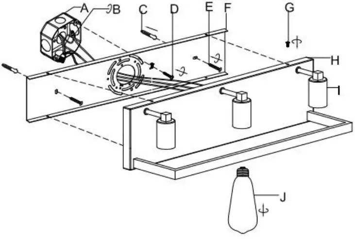 4 MODERN HOME DW154 3C6 3 Light Matte Industrial Bathroom Vanity Light-