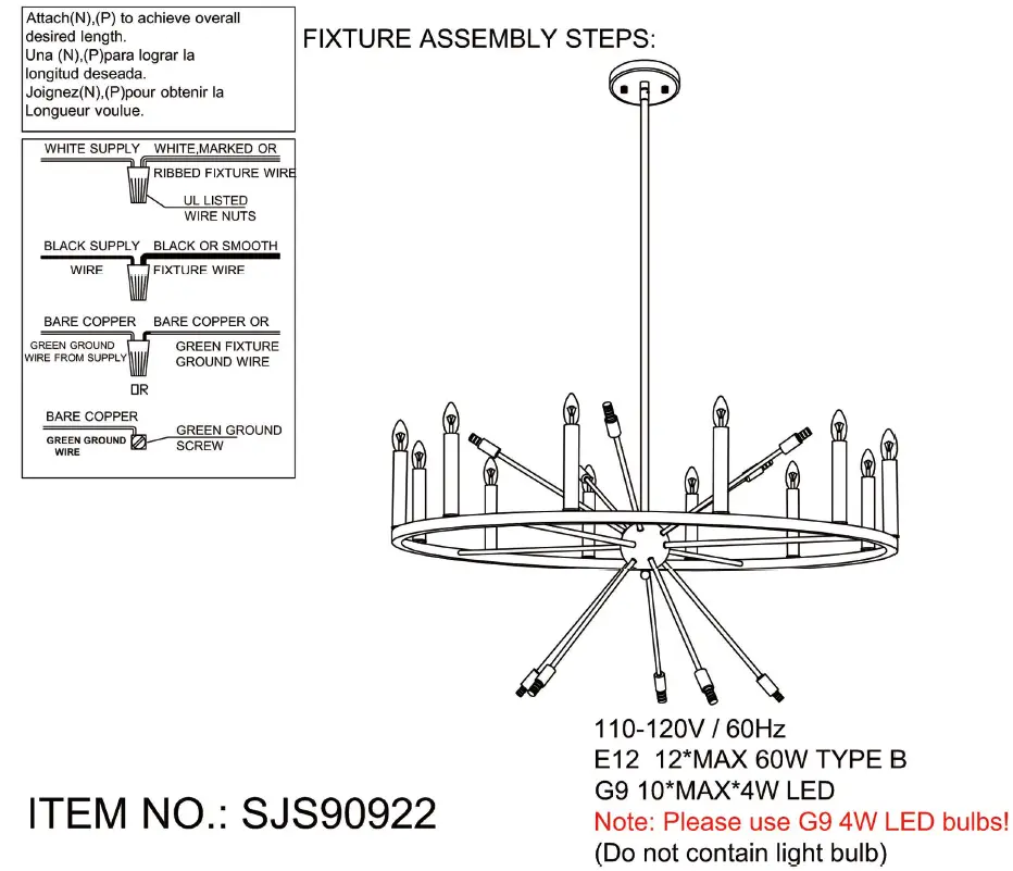 VANITY ART SJS90922BK 22 Light Candle Style Wagon Wheel Chandelier 3