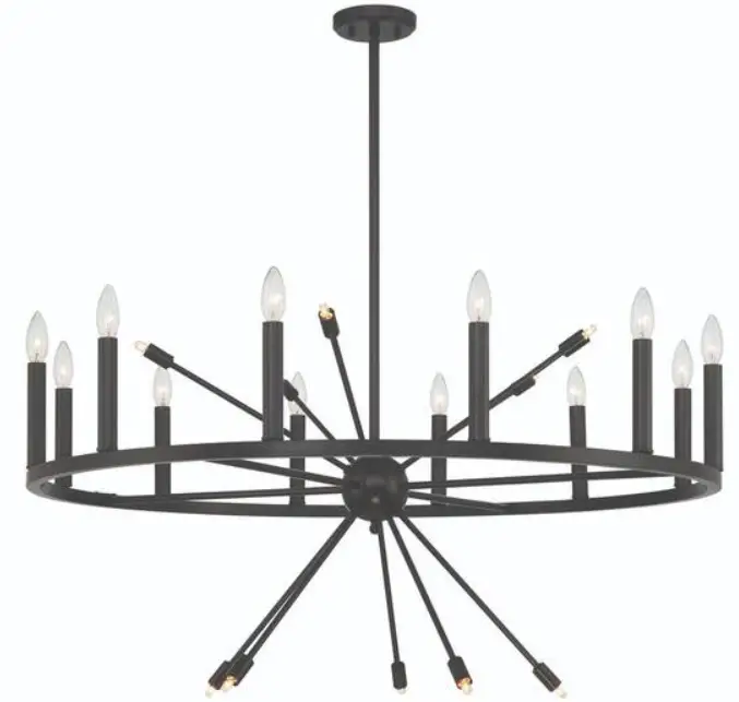 VANITY ART SJS90922BK 22 Light Candle Style Wagon Wheel Chandelier product