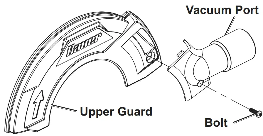 BAUER 2072C B 20V Cordless 6 1 2 Inch Circular Saw Tool Only - Vacuum Port