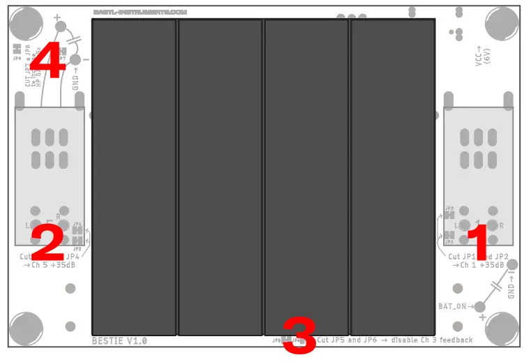 BASTL Bestie 5 Channel Stereo Mixer - Jumpers