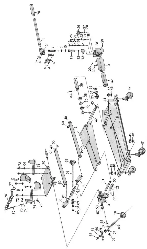 Clarke CFTJ500 Transmission Jack Instructions - PARTS LIST & DIAGRAM